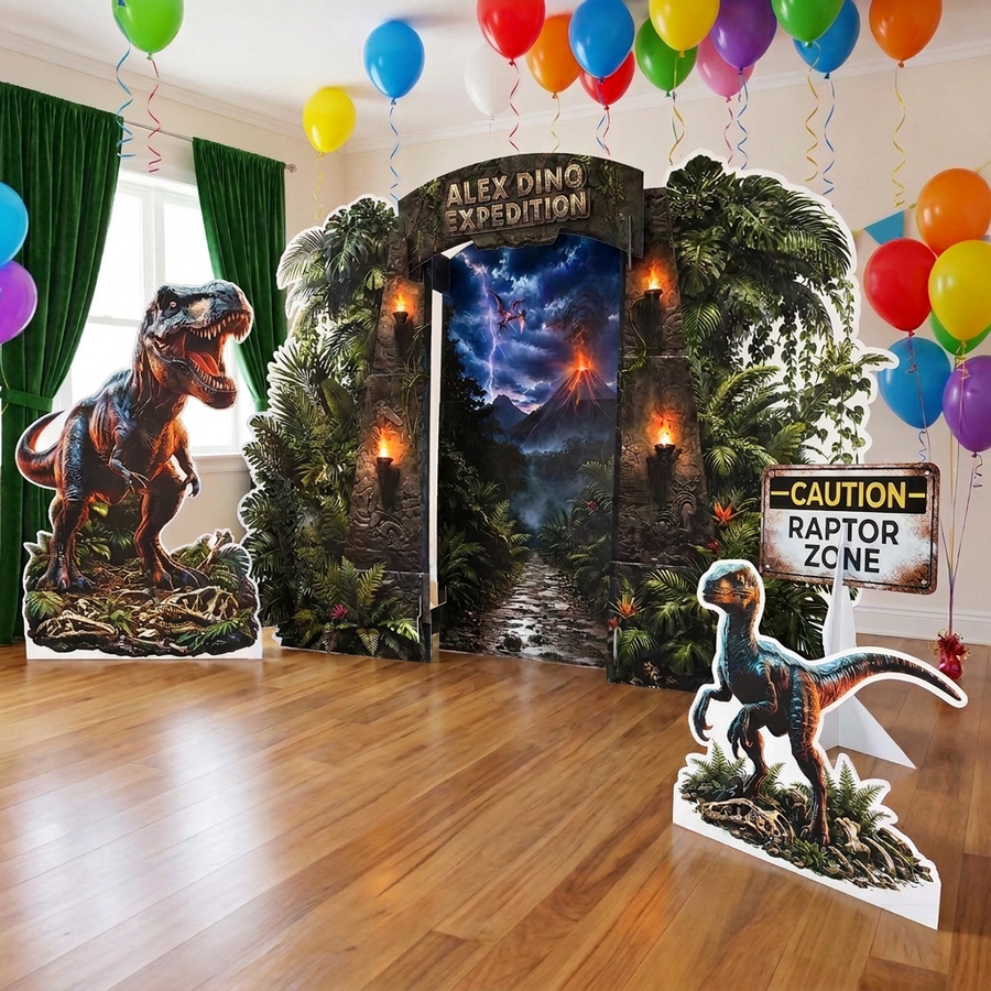 Backdrop + Dinosaur Cutouts