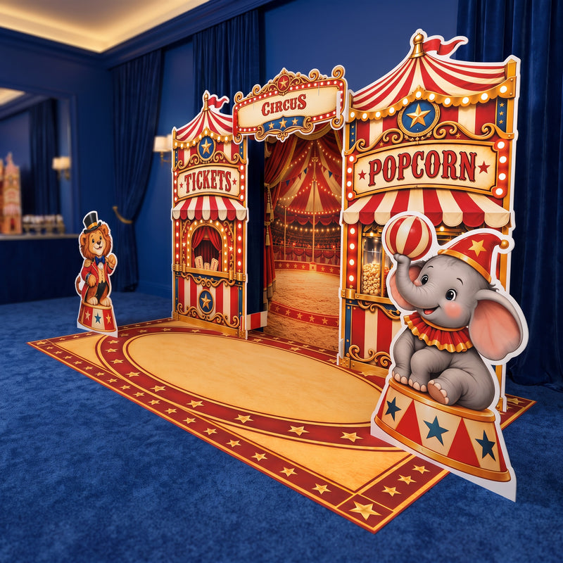 Big Top Circus Carnival Birthday Backdrop Set