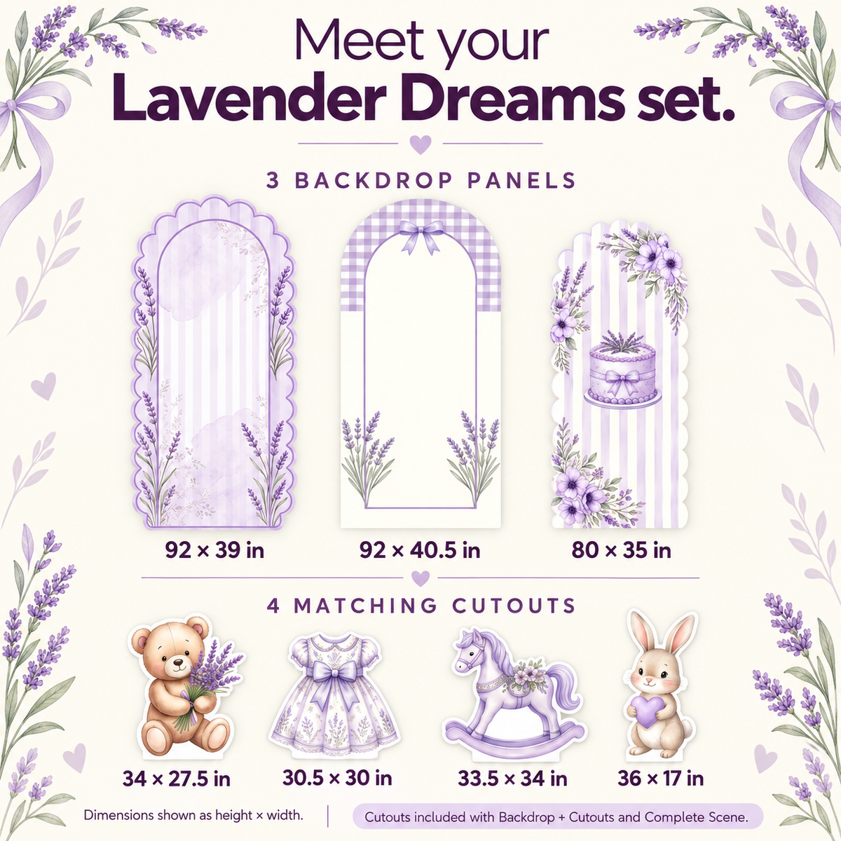 Lavender Dreams Baby Shower Backdrop Set