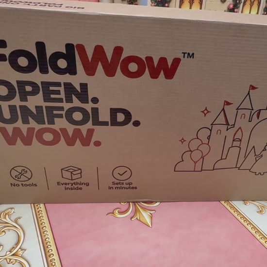Video: unboxing the FoldWow Princess Castle backdrop from its single shipping box