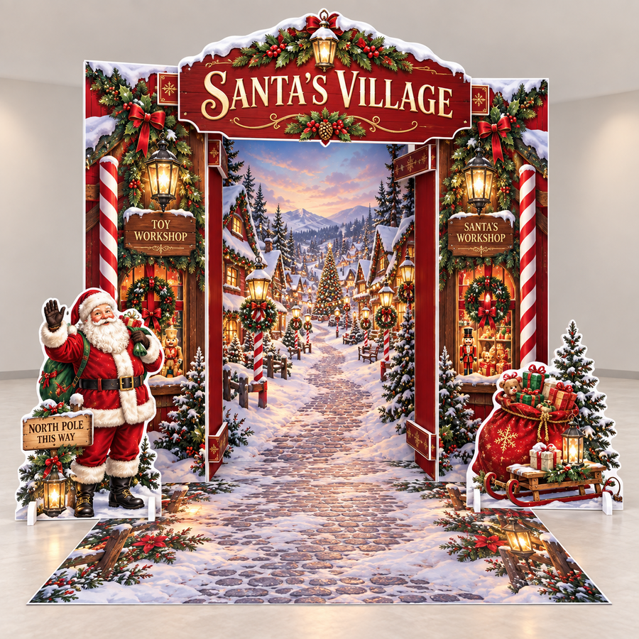 Santa’s Village Christmas backdrop preview