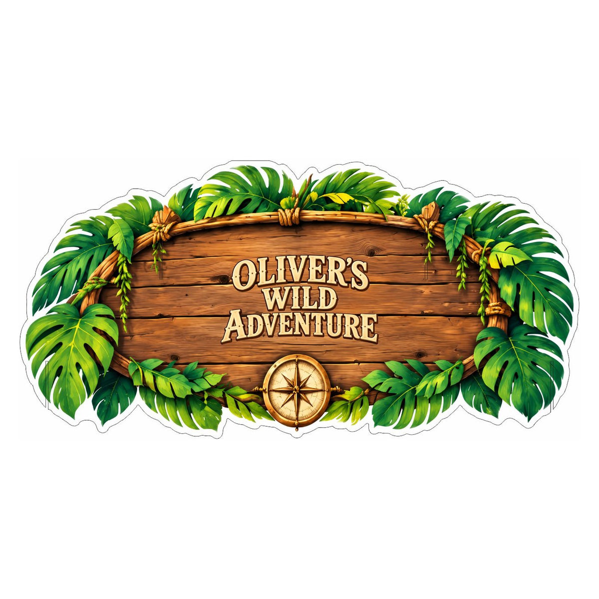 FoldWow personalized Wild Adventure sign example reading Oliver's Wild Adventure